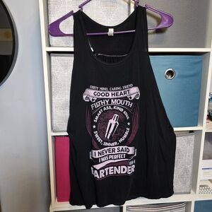 Bella Canvas Black Tank Top with Bartender Graphic